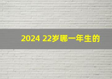 2024 22岁哪一年生的